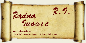 Radna Ivović vizit kartica